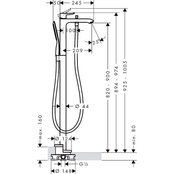 AMMEHANA HANSGROHE 31471000 METRIS LATTIAKIINNITYS