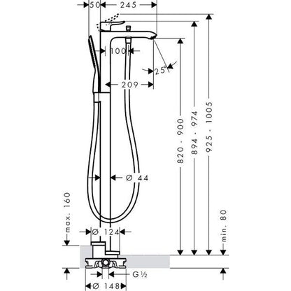 AMMEHANA HANSGROHE 31471000 METRIS LATTIAKIINNITYS