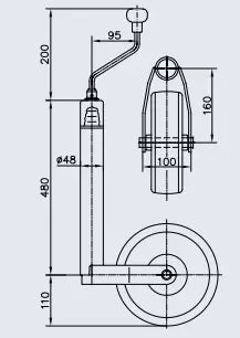 Nokkapyörä Winterhoff ST 48-CW-240 S