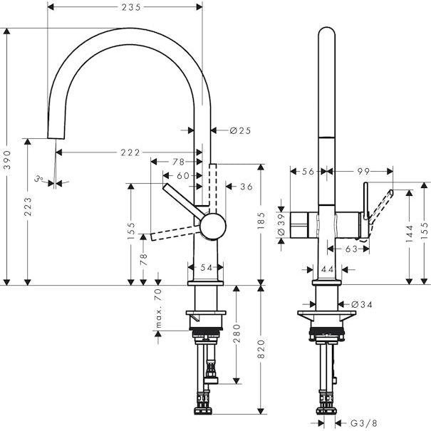 KEITTIÖHANA HANSGROHE 72805670 TALISM54 220 PKV MUSTA