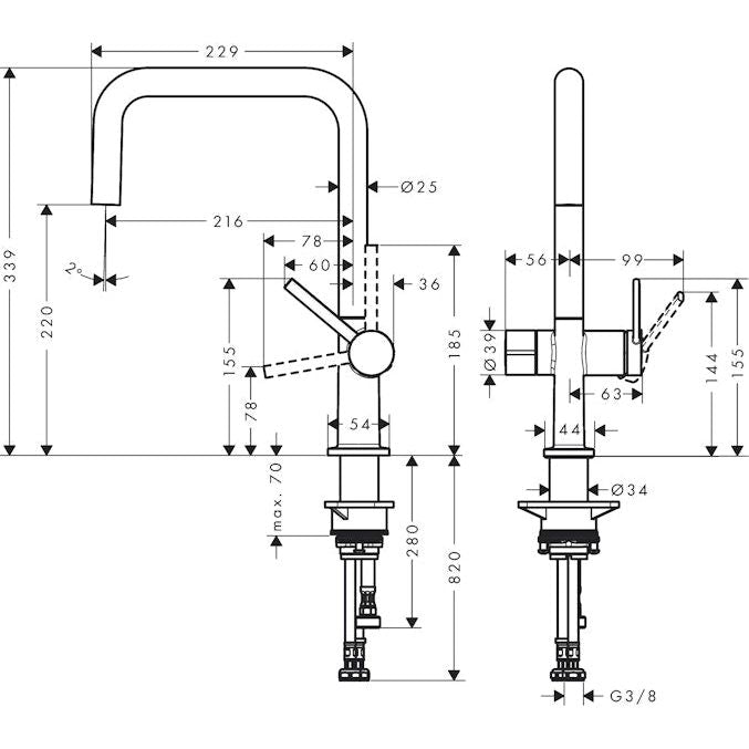 KEITTIÖHANA HANSGROHE 72807000 TALISM54 220U PKV