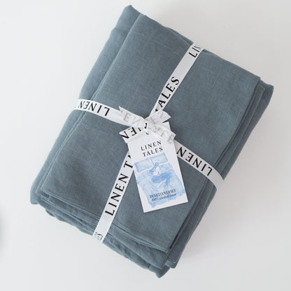 Pellava pussilakanasetti - Blue Fog (Parivuode) - Linen Tales