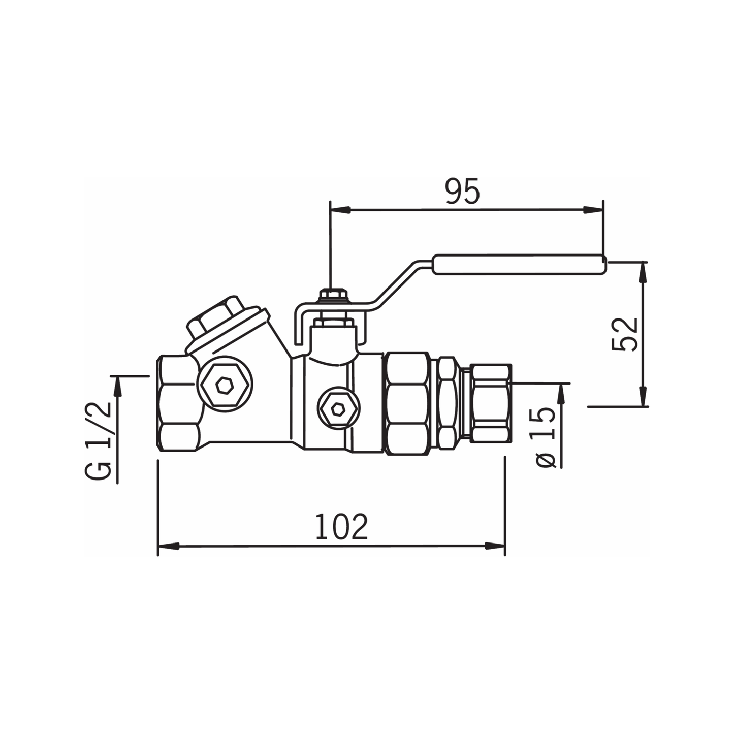 PUMPPUVENTTIILI ORAS 413015 1/2x15mm