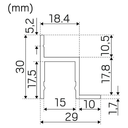 VALOPROFIILI/-NAUHA HIDDEN ALU 2m