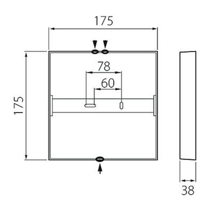 LED-yleisvalaisin Airam Kubo II 175, 12W/830, 175x175x38mm, himmennettävä, IP20, valkoinen/opaali