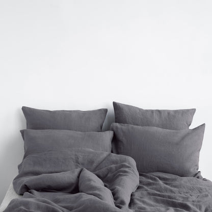 Pellava pussilakanasetti - Dark Grey (Parivuode) - Linen Tales