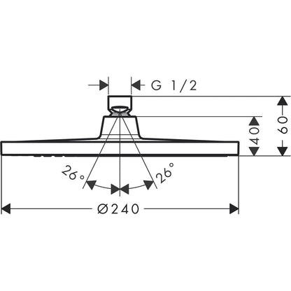 YLÄSUIHKU HANSGROHE 26724000 CROMETTA S 240 1JET (6559765)