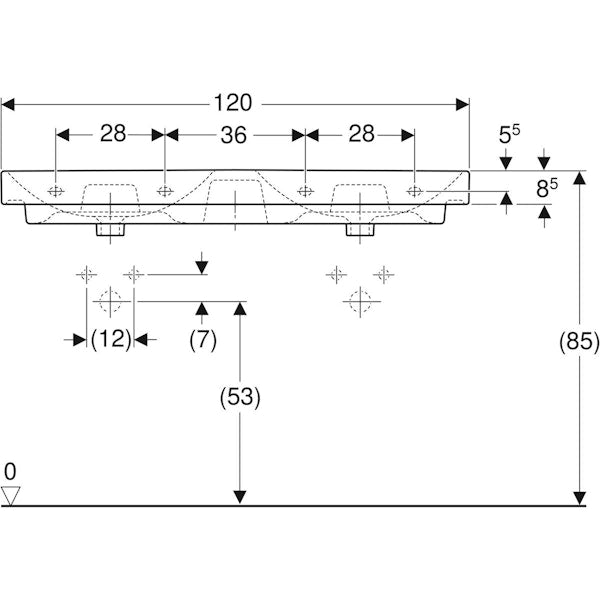 KAKSOISPESUALLAS SMYLE SQUARE PESUALLAS 1200x480mm