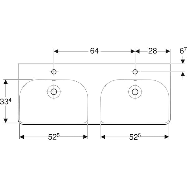 KAKSOISPESUALLAS SMYLE SQUARE PESUALLAS 1200x480mm