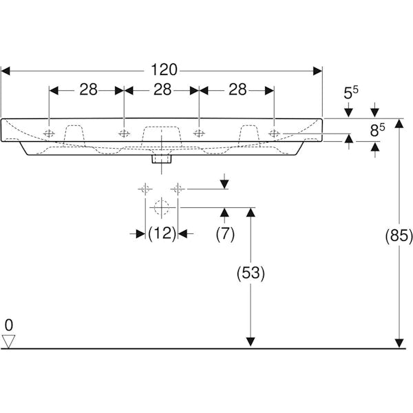 PESUALLAS SMYLE SQUARE KERATECT 1200x480mm