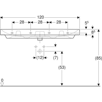 PESUALLAS SMYLE SQUARE KERATECT 1200x480mm