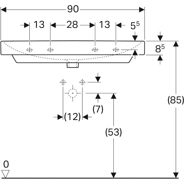 PESUALLAS SMYLE SQUARE PESUALLAS 900x480mm