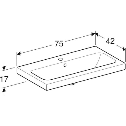 PESUALLAS GEBERIT ICON LIGHT 750X420mm VALKOINEN