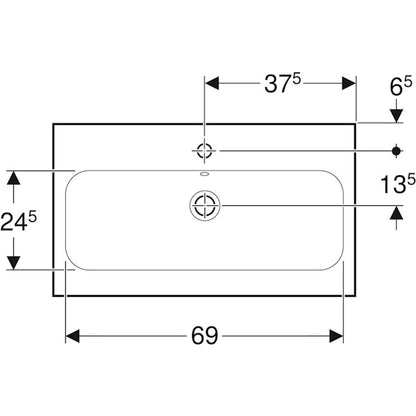 PESUALLAS GEBERIT ICON LIGHT 750X420mm VALKOINEN