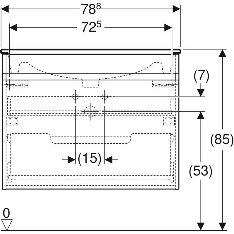 Allaskaappipaketti Geberit Renova Plan L80 K62,2 S48cm KeraTect vaalea hikkori