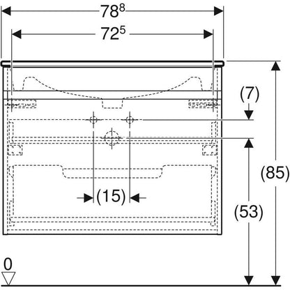 Allaskaappipaketti Geberit Renova Plan L80 K62,2 S48cm KeraTect vaalea hikkori