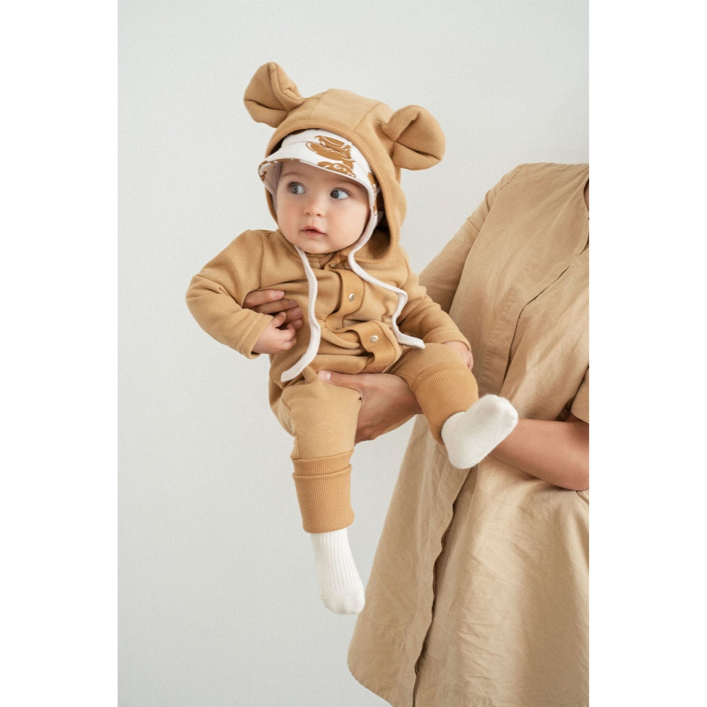 Eared Jumpsuit for Babies and Kids - Mustard