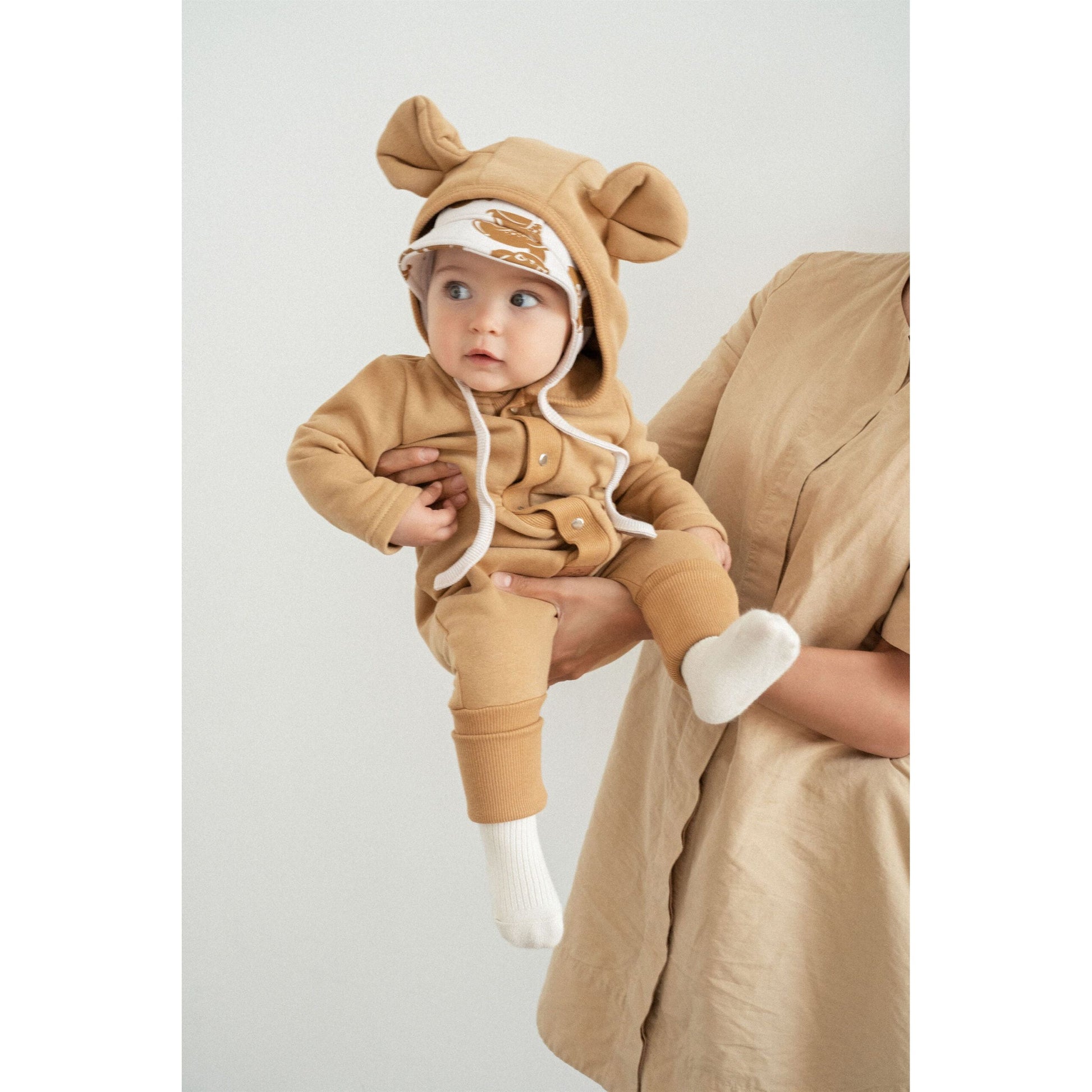 Eared Jumpsuit for Babies and Kids - Mustard