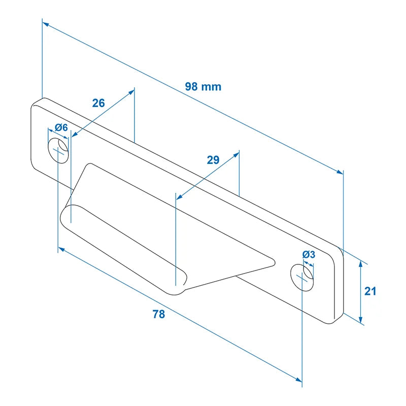 Oven siepparin yläosa, valkoinen asuntovaunuun/matkailuautoon 98x21mm