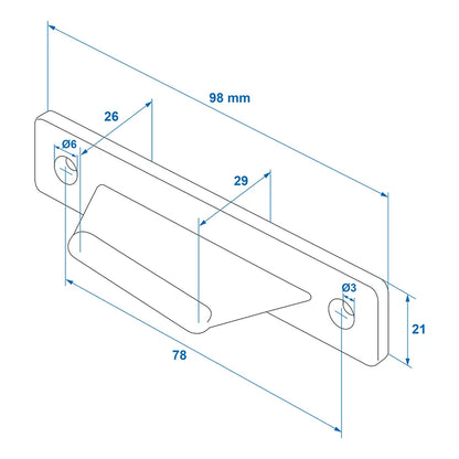 Oven siepparin yläosa, valkoinen asuntovaunuun/matkailuautoon 98x21mm