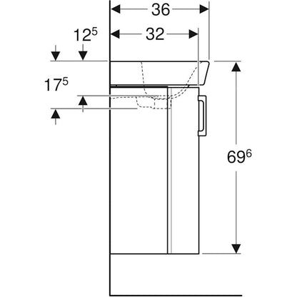 ALLASKAAPPIPAKETTI IDO GLOW 500x360x696mm VALKOINEN