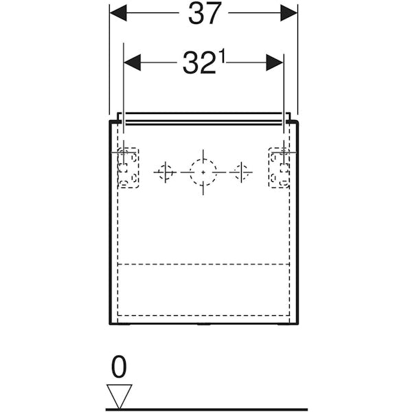 ALAKAAPPI GEBERIT ICON 370X279X415mm VALKOINEN