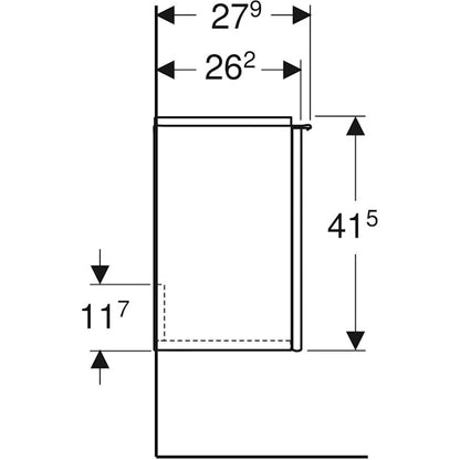 ALAKAAPPI GEBERIT ICON 370X279X415mm VALKOINEN