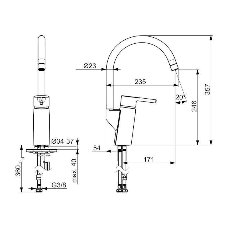 KEITTIÖHANA ORAS 2838FN-33 OPTIMA MUSTA (6219201)