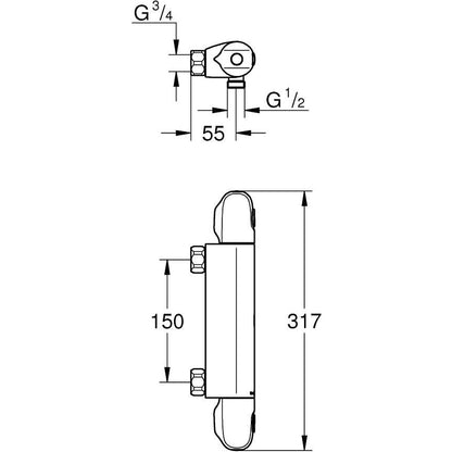 SUIHKUHANA GROHE 34760000 GROHTHERM 1000