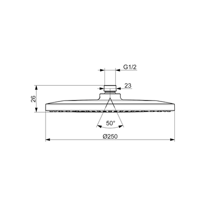 KATTOSUIHKU ORAS 272080N OPTIMA STYLE 250 MM