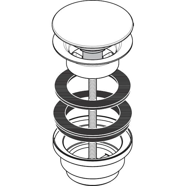 POHJAVENTTIILI HANSGROHE 50100670 PUSHOPEN MUSTA