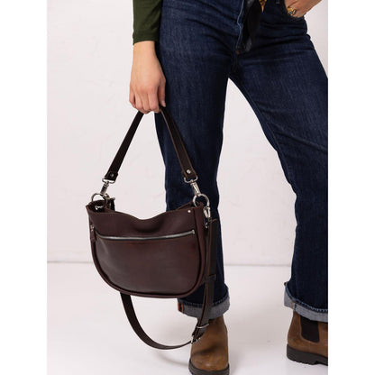 STELLA Leather Handbag - Brown & Cognac