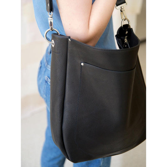 LULU Handbag with Front Pocket - Black