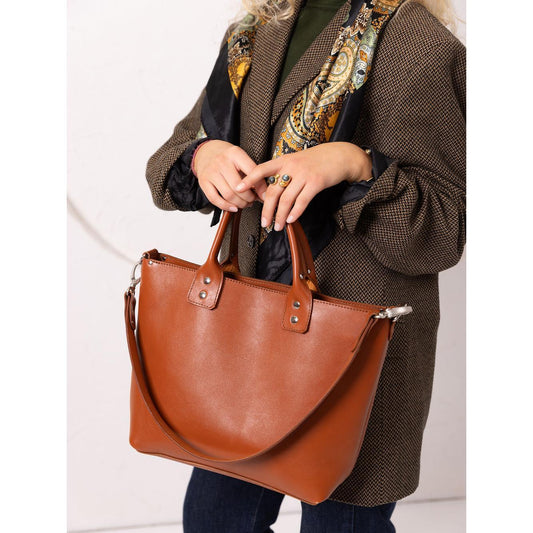 MIGLE Leather Handbag - Ginger