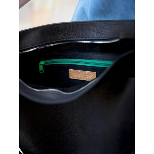 LULU Handbag with Front Pocket - Black