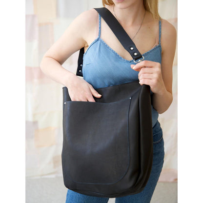 LULU Handbag with Front Pocket - Black