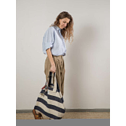 BEACH BAG - Reclaimed stripe canvas