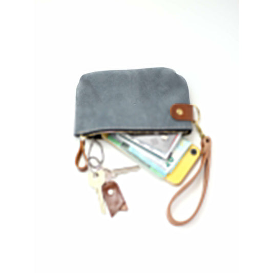 POUCH Wallet - Grey Suede