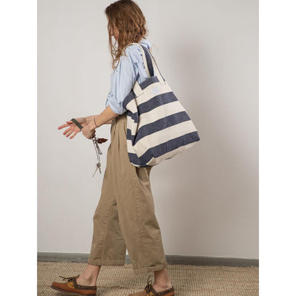 BEACH BAG - Reclaimed stripe canvas