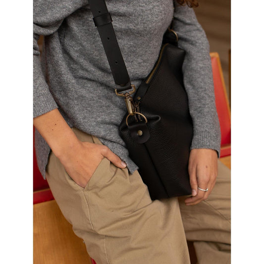 ROBIN Leather Handbag Large - Black