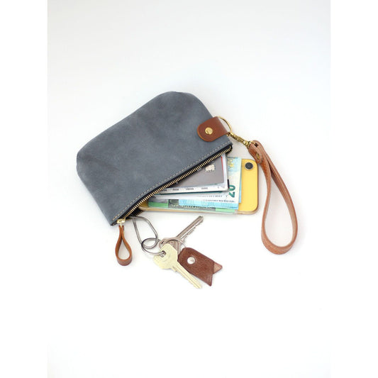 POUCH Wallet - Grey Suede