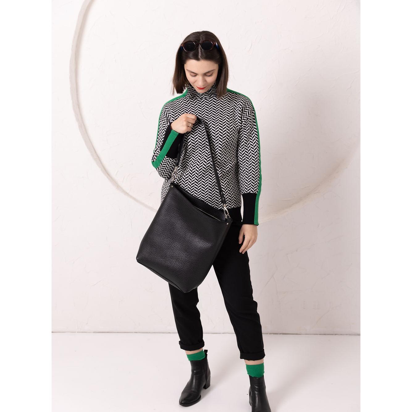 ADDISON Leather Tote - Black