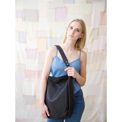 LULU Handbag with Front Pocket - Black