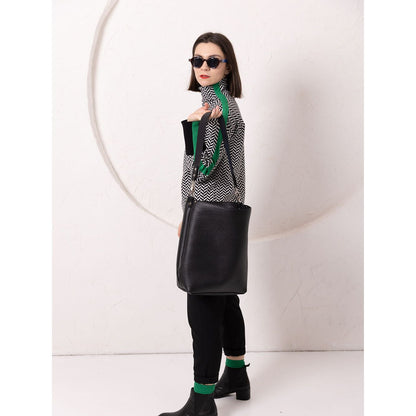 ADDISON Leather Tote - Black
