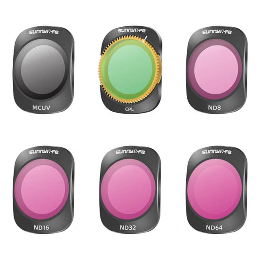 6 filters MCUV CPL ND8/16/32/64 Sunnylife for Pocket 3 - Kotikauppa