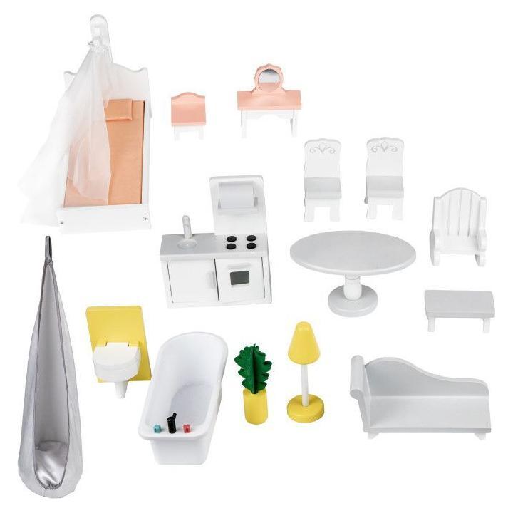 Wooden Dollhouse Liselle with LED Lights