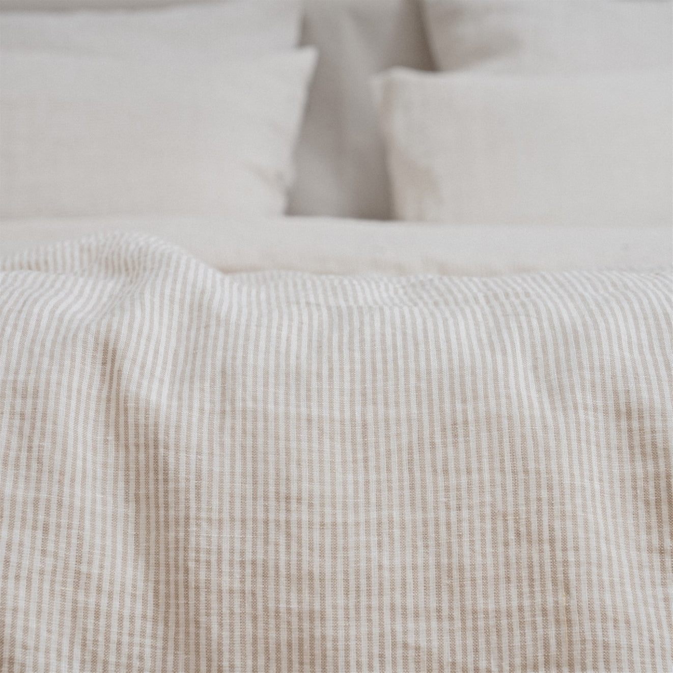Pellava pussilakanasetti - Natural Stripes (Parivuode) - Linen Tales