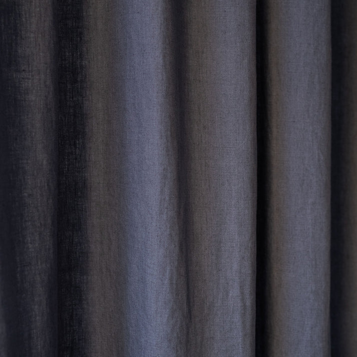 Pimentävä pellavaverho (tankoon sidottavat) - Tummanharmaa - 2 kpl Setti - Linen Tales