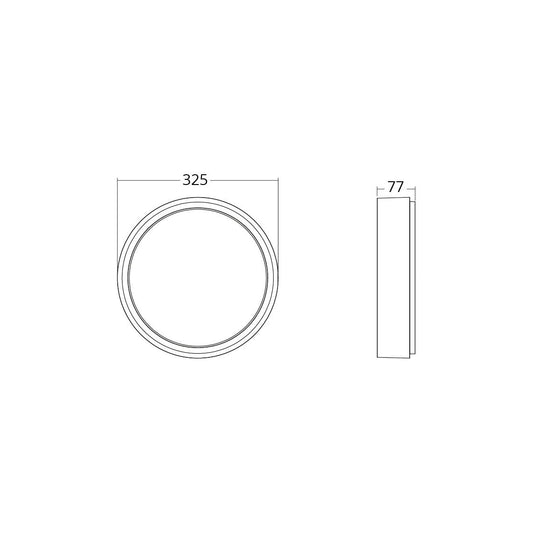 SEINÄ/KATTOVALAISIN ULKO SG FRAME ROUND MAXI 23W 3K HK VALKOINEN