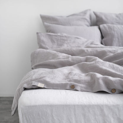 Pellava pussilakanasetti - Light Grey (Parivuode) - Linen Tales